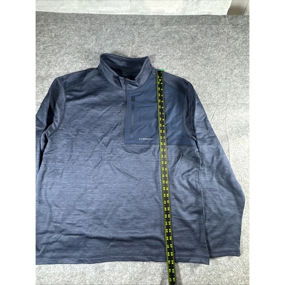 G.H. Bass & Co Mens Mixed Media 1/4 Zip Pullover Navy Blue XL Textured NWT - Picture 3 of 14